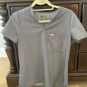 FIGS XS GREY SCRUB TOP